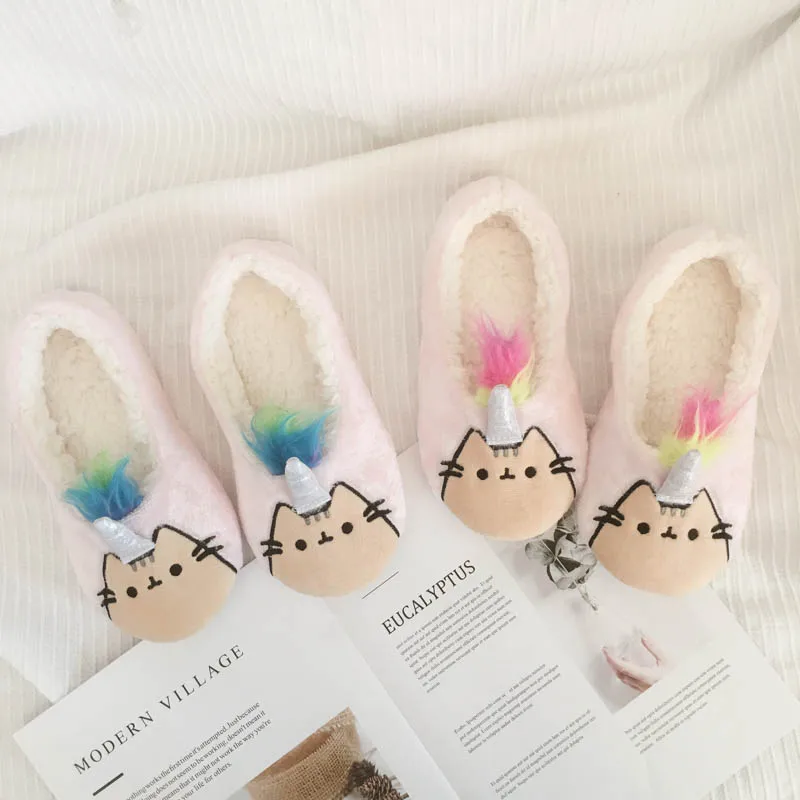 

Ice cream Rainbow Unicorn slippers Kawaii Cookie Cat Colorful Plush Toy Soft Animal Stuffed Gifts for Children Girls