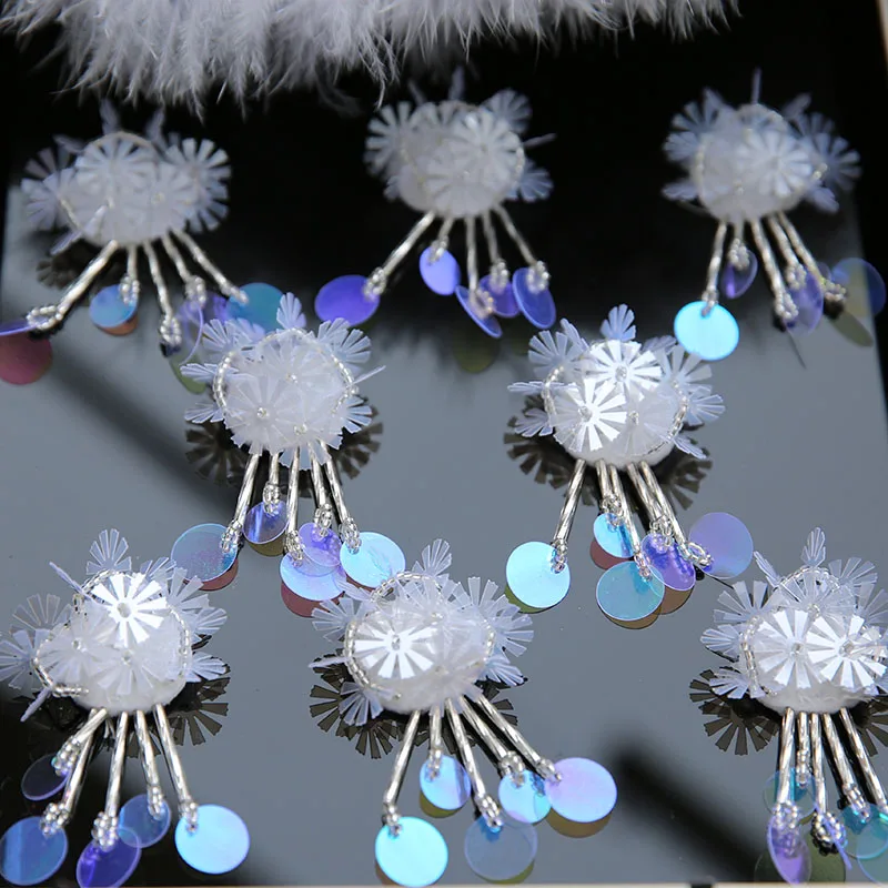 

New light snowflake patch manual sequined flower clothes patch decals 3D sequins applique diy garment accessories