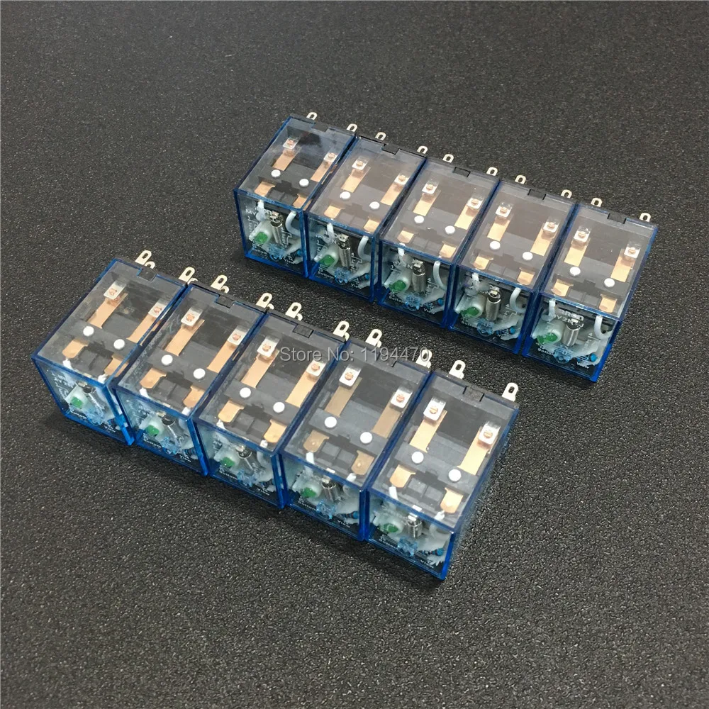 

10pcs MY2NJ DC 12V 24V 110V 220V AC Coil Power Relay Electromagnetic Relay 8 Pins DPDT 2NO 2NC 5A MY2N-J HH52P