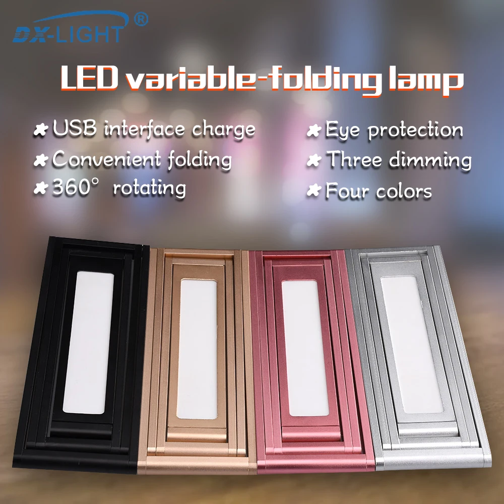 

Simple Ultra-thin Folding Table Lamp Portable LED Eye Protection Metal Lamp Creative Rechargeable Dimmable Lamp