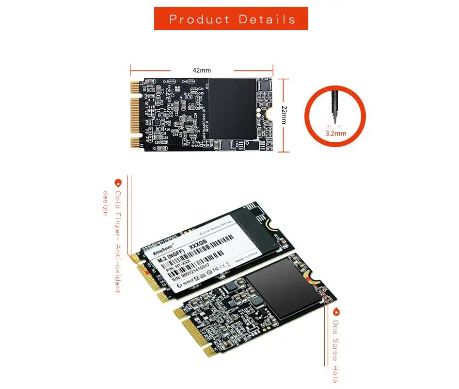 KingSpec m2 ssd m.2 480gb NGFF 2242 120gb SSD 250gb SATAIII 6 ГБ/сек. внутренний m2 960g твердотельный диск для Jumper Ezbook3 pro