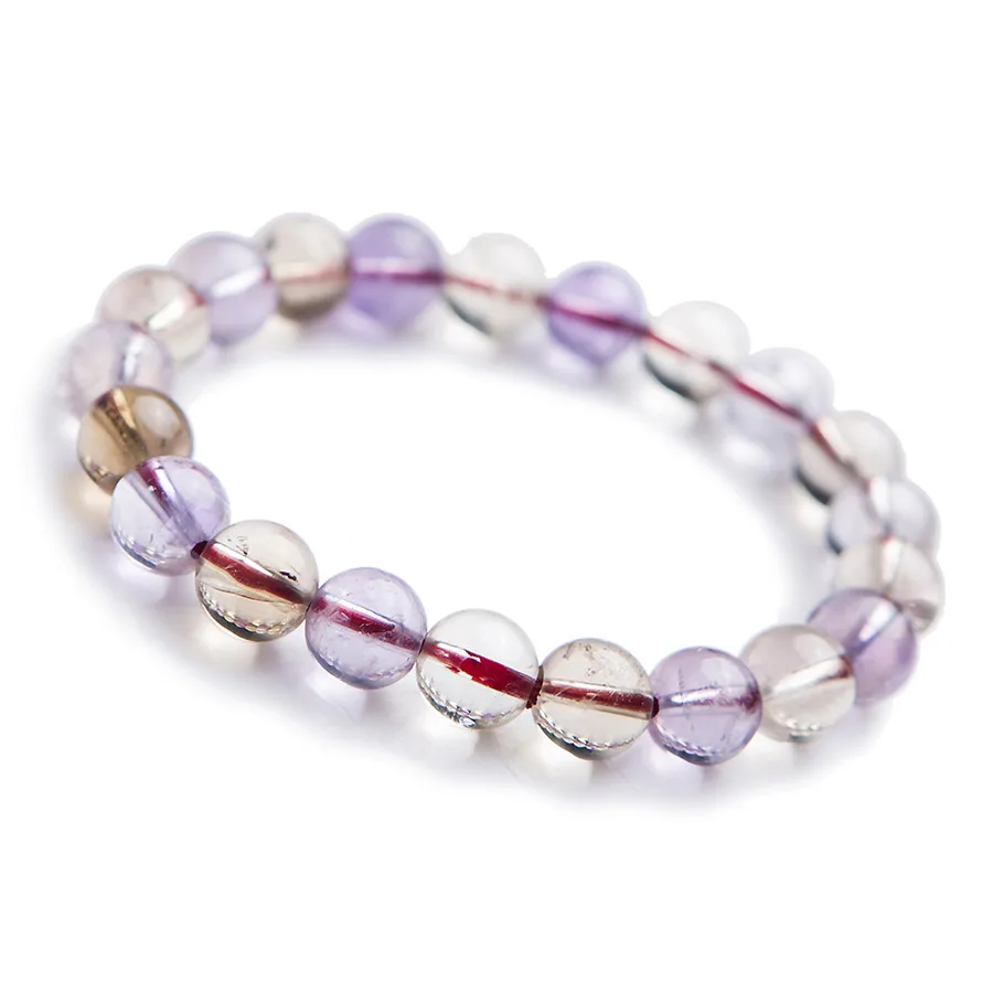 

Wholesale 100% Genuine Natural Ametrine Quartz Bracelet For Women Healing Crystal Amethyst Citrine Gemstone Round Bead Bracelets