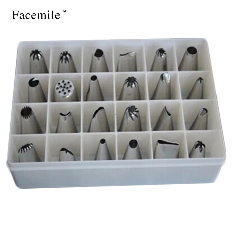 24pcs set Russian Tulip Flower Icing Piping Nozzles Cake Decoration Rose Cupcake Cream Pastry Baking Tool