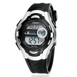 Montre enfant 2018 DIRAY бренд цифровые часы детей спортивные часы Водонепроницаемый силиконовые светодиодный часы детские часы час подарок для
