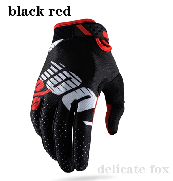 

Motorcycle Dirt Bike Racing 100 Percent Ridefit Black Red Gloves Enduro Racing MTB BMX Bike Riding