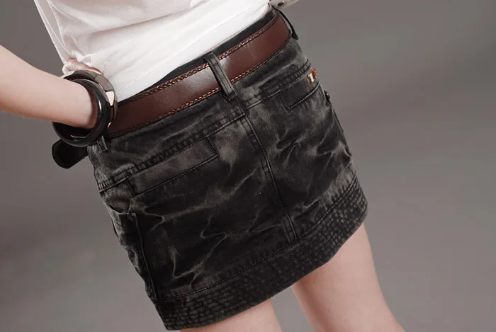 midi skirt Free Shipping 2022 New Fashion Autumn Summer Women Clothing Girls Denim Washed Black Jeans Skirt Above Knee Straight Mini Skirt black pencil skirt