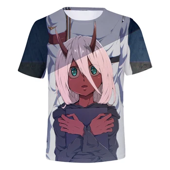

2018 FRANXX ZERO TWO New Fashion Anime OTAKU T-shirt Sexy T-shirt cosplay costume Men's / Women's Shirts Short-sleeved T-shirt
