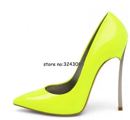 Women Pointed Toe Pumps Blade Metal High Heels Red Beige Stiletto Court Heeled 12 cm Pumps Slip-on Office Lady Shoes