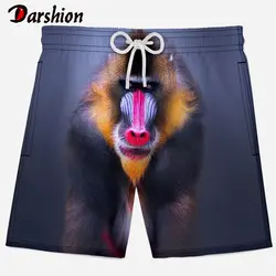 2019 новые летние мужские пляжные шорты быстросохнущие 3D с принтом обезьяны мужские шорты с модным животным принтом Мужские повседневные