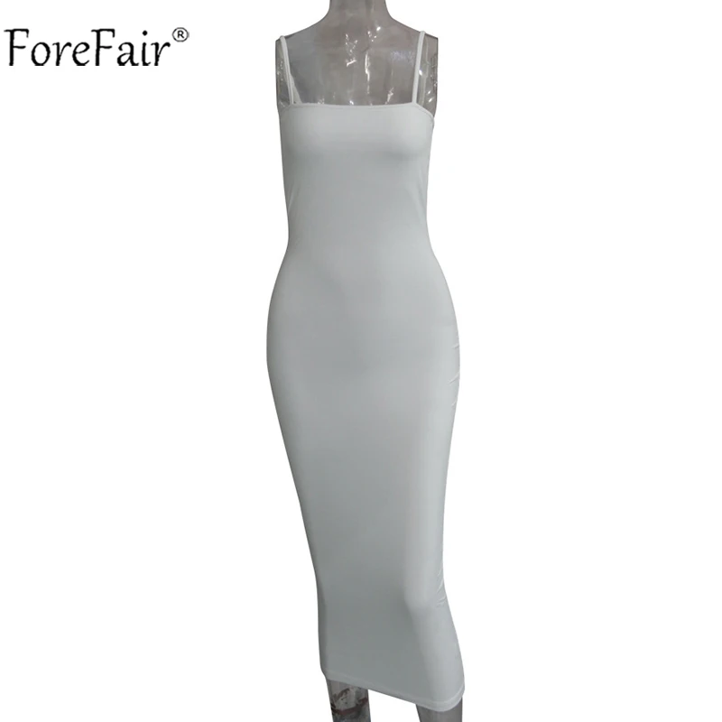 Forefair Sexy Spaghetti Strap Bodycon Midi Dress Women Summer Black White Red Sleeveless Basic Party Night Long Dress Autumn HTB1v9CBXijrK1RjSsplq6xHmVXan - Forefair Sexy Spaghetti Strap Bodycon Midi Dress Women Summer Black White Red Sleeveless Basic Party Night Long Dress Autumn