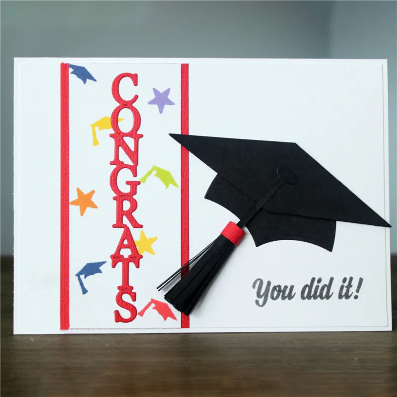 

DiyArts Congrats Metal Cutting Dies Hollow for Scrapbooking 2019 New Cutting Dies DIY Album Card Making Decor Paper Craft