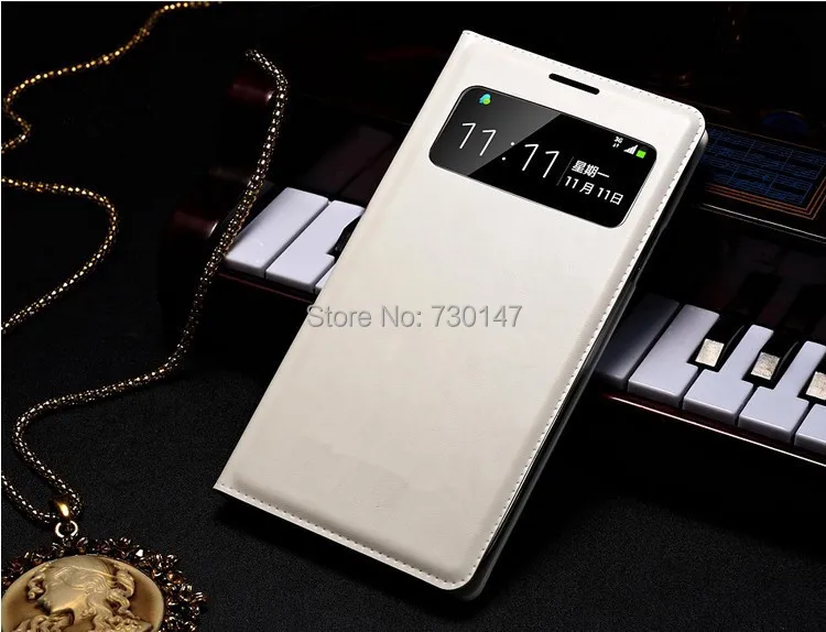 Кожаный чехол книжка с окошком для экрана Samsung Galaxy S4 i9500|s4 fashion|s4 bumpers4 aluminum |