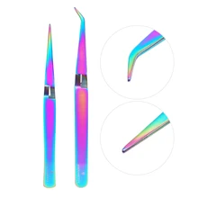1 шт. пинцет прямой изогнутый узор красочный локоть акриловый гель выбор инструмент палочка для страз из нержавеющей стали маникюр