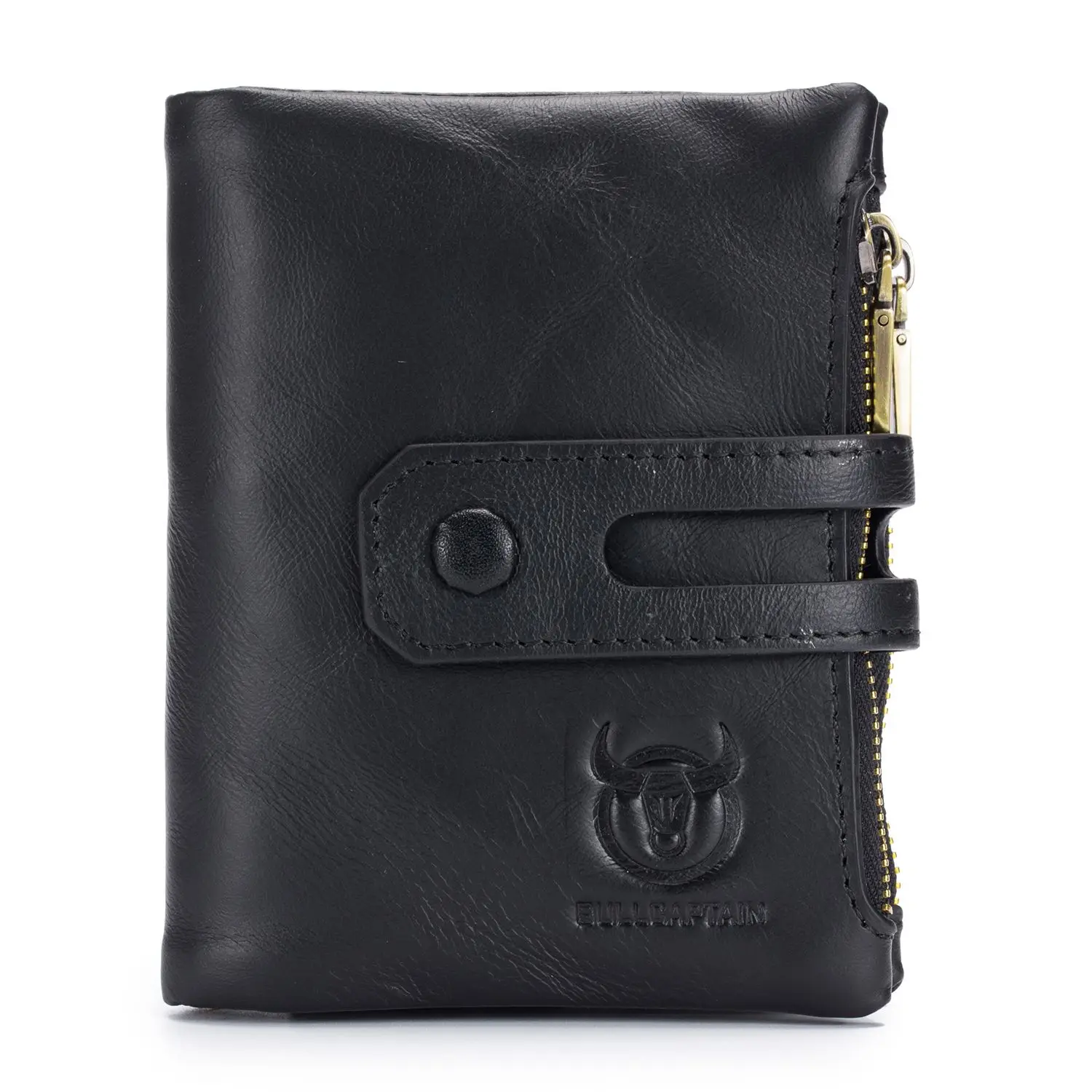 

BEAU-BULLCAPTAIN Hot Genuine Leather Men Wallets Credit Business Card Holders Double Zipper Wallet