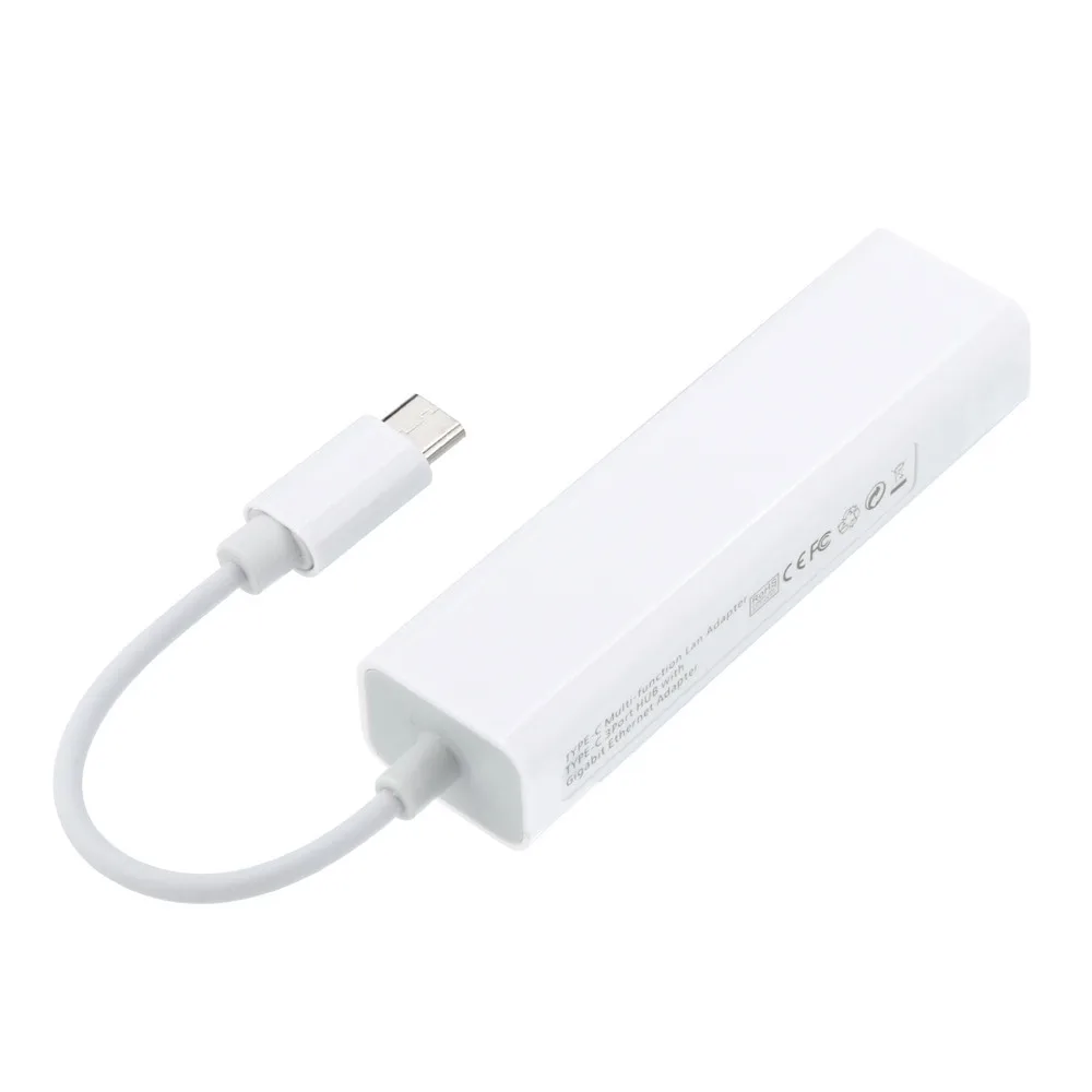 CARPRIE usb-хаб 2,0 USB-C-LAN RJ45 Ethernet сетевой кабель адаптер 3 USB 2,0 порт концентратор USB Type C концентратор Ethernet Белый#4 2
