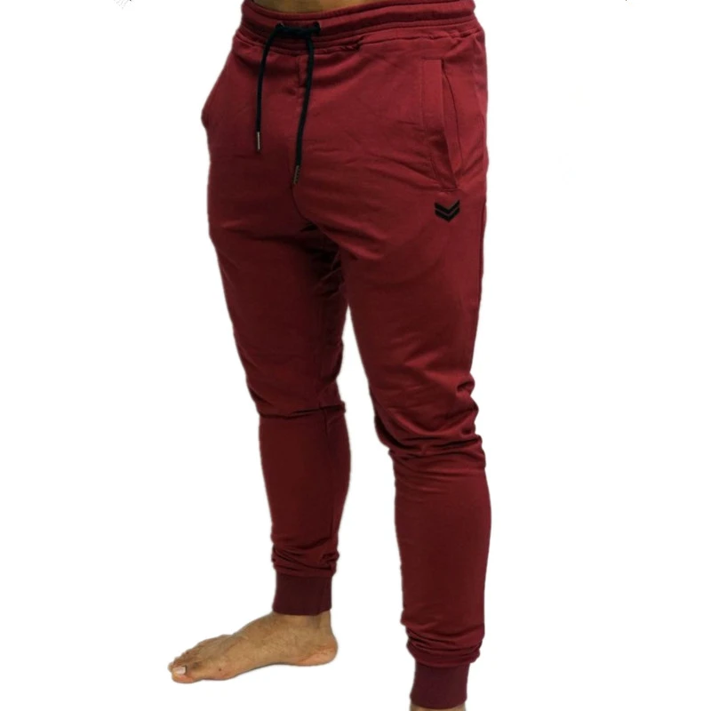 Мужские Брендовые спортивные штаны для бега, мужские спортивные хлопковые брюки для тренировок, фитнеса, мужские повседневные Модные обтягивающие спортивные штаны
