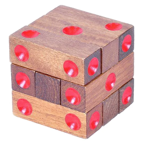New Wooden Assembling Dice Cube Jigsaw Puzzle Brain Teaser
