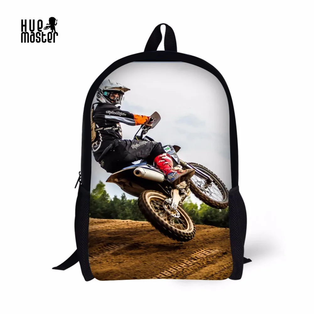 

17Inch school bag Fashions Big capacity motorcycles prints School backpack Portable school bag for Teenagers Boys Girls