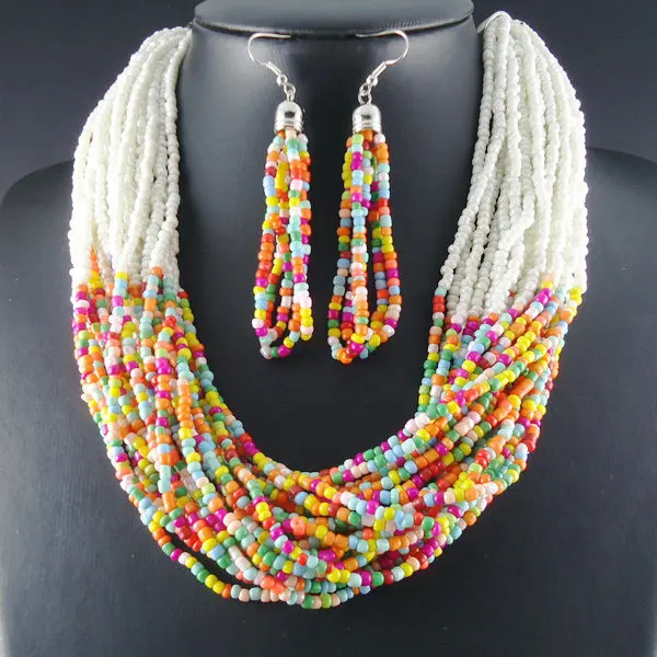 2014 New Unique Design Multicolor Resin Fashion Choker Chunky Bib
