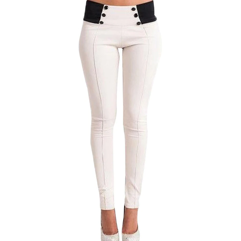 

Plus Size Women Basic Slim Pants Elastic Low Waist Button Pantalon Femme Sexy Bodycon Skinny Pencil Legging 3XL Push Up Trousers