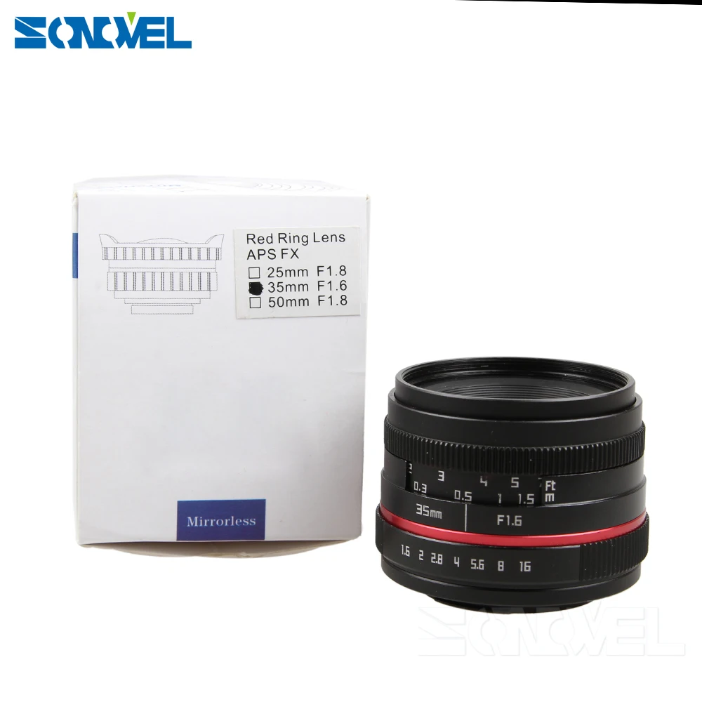 35mm F1.6 Manual Wide Angle Lens for Canon EOS M M2 M3 M5 M6 M10 M100 Mirrorless Camera EF-M