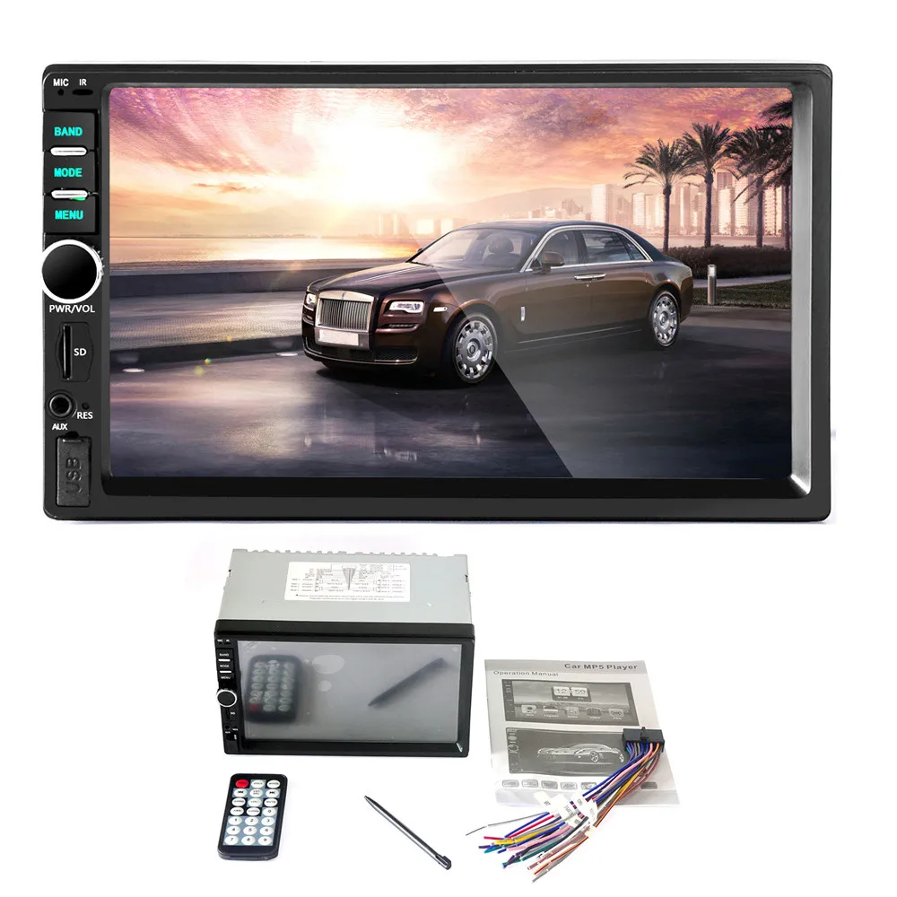 

Universal 7Inch Bluetooth Car Stereo Audio In-Dash Aux Input Receiver SD/USB MP5 Player