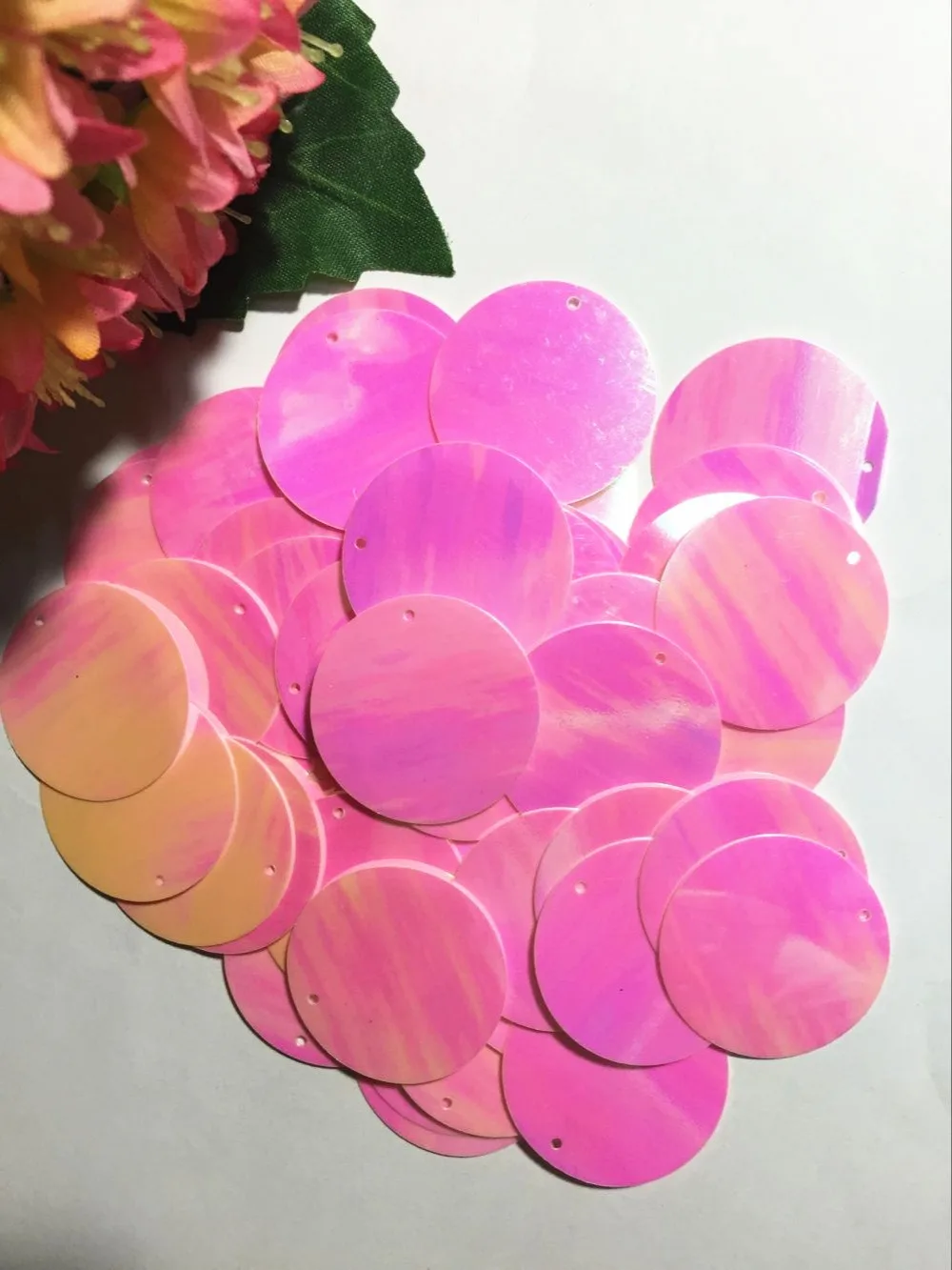Buy 50g Large Round Sequins 30mm PVC Flat Paillettes