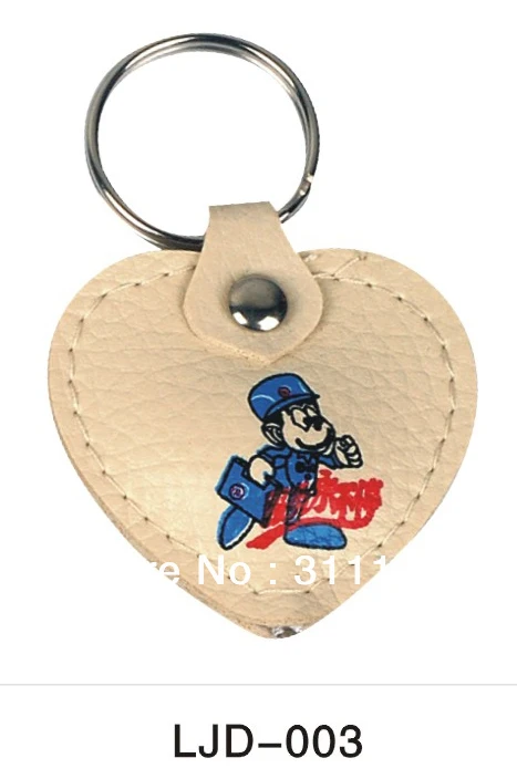 High quality customized Logo Printed PU Leather Keychain