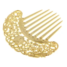 Золотой цвет античный филигранный цветок для волос боковая расческа кабошон заколка для волос заготовка головные уборы шпилька фурнитура
