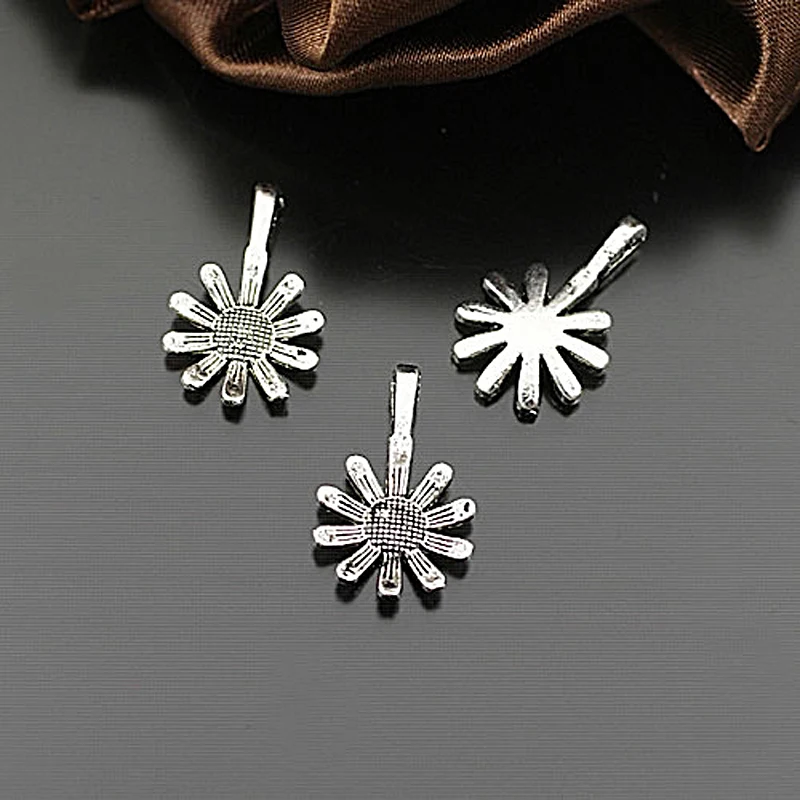 

(24710)50PCS 19x12MM Antique Silver Zinc Alloy Sunflowers Charms Pendants Diy Jewelry Findings Accessories Wholesale