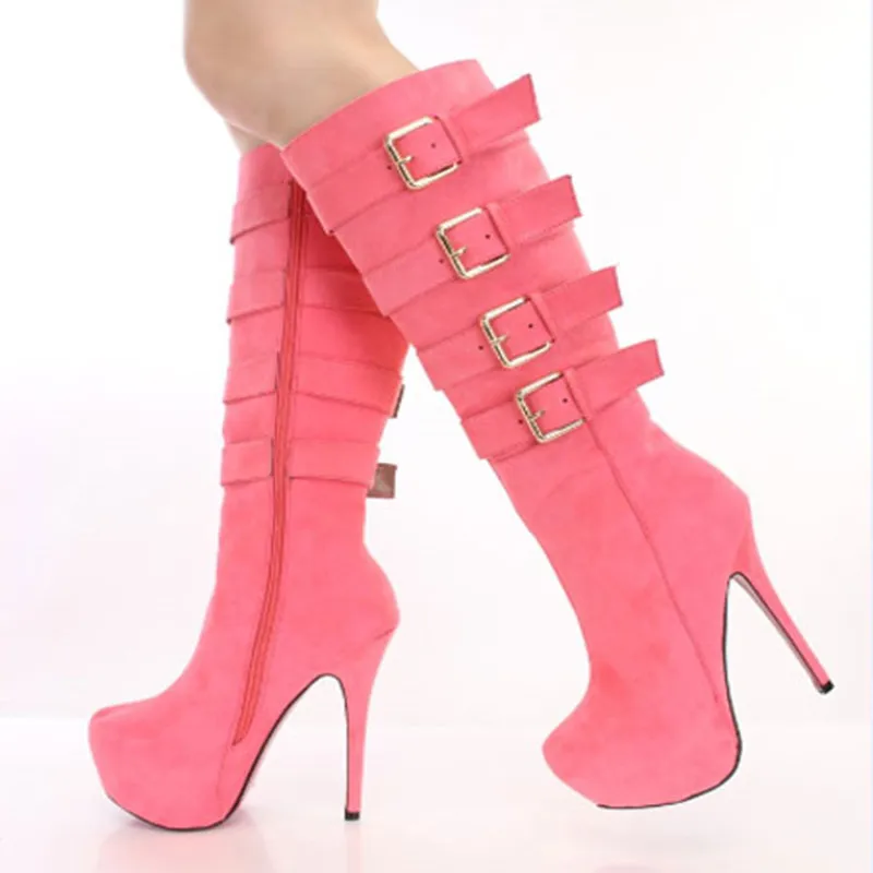 

Beautiful and stylish free shipping, a variety of suede, zipper, 14.5 cm high heel boots, knee-high boots. SIZE:34-45