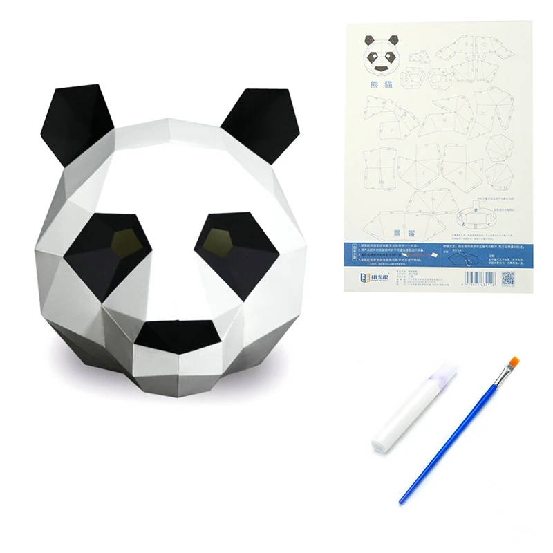 

2018 New creative Panda mask head sets of paperwork DIY handmade material package Halloween party makeup party Supplies