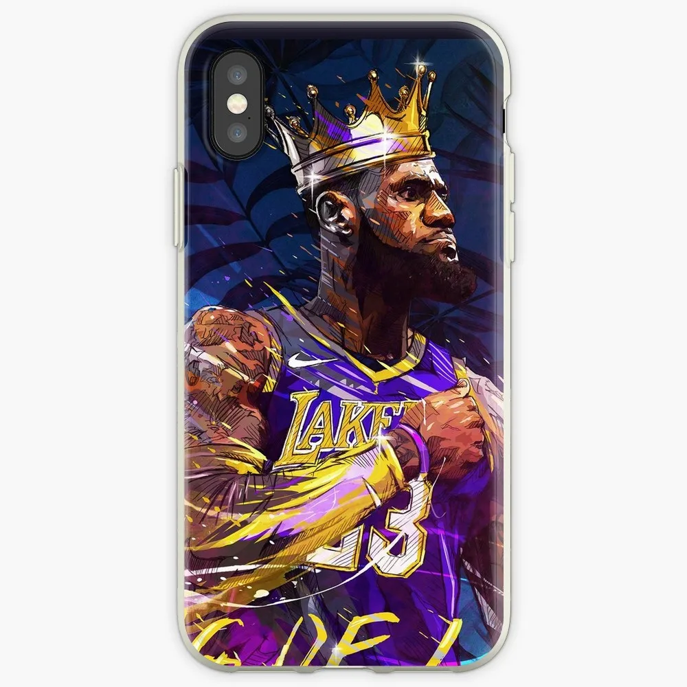 Lebron At The Lakers Прозрачный чехол для Apple IPhone X XS MAX XR secver чехол для iPhone 7 8 Plus 6 6s 5 5S 7Plus 8 Plus Coque