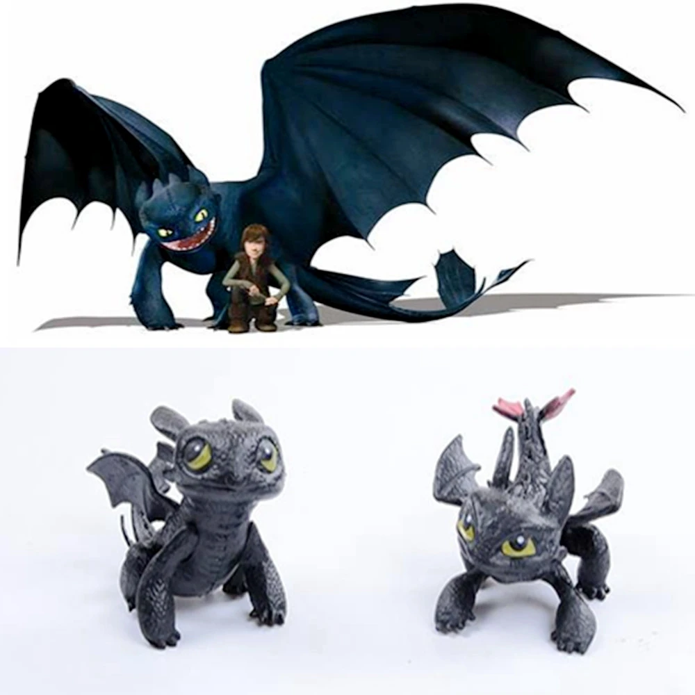 

1 pcs Cartoon Flying Dragon Action Figures Model Cute Toothless Black Dragon PVC Statue Kid Gift Toy