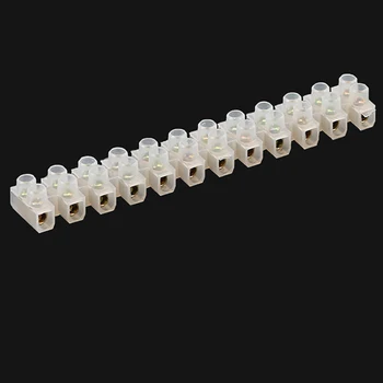 

X3-6012 5pcs Screw Terminal Block Connector 60A 12Position Electrical Wire Barrier Terminal Strip Two Row Flame Retardant Nylon