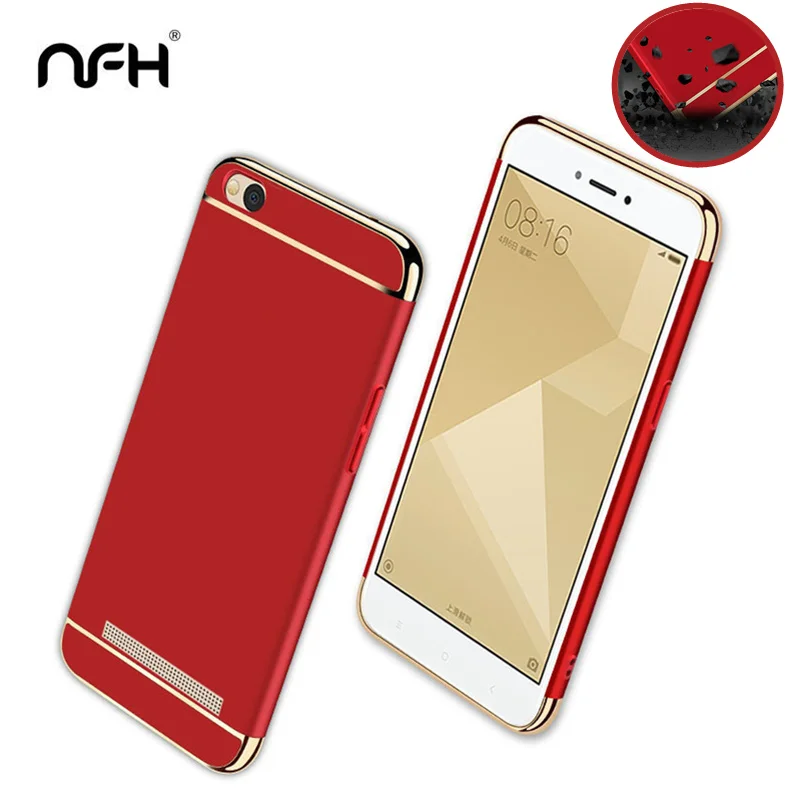 

Luxury Gold Plating Plastic 360 Case For Xiaomi Redmi 5A Redmi 5A 5.0" Phone Protection Cover Case On Redmi 5 A Back Cover Shell