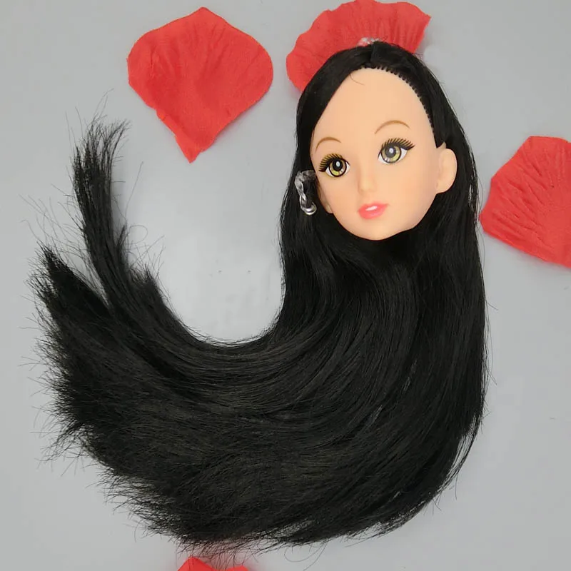 DIY детские игрушки подарок черные длинные волосы 1/6 голова куклы для 11 5 &quotкуклы 1:6
