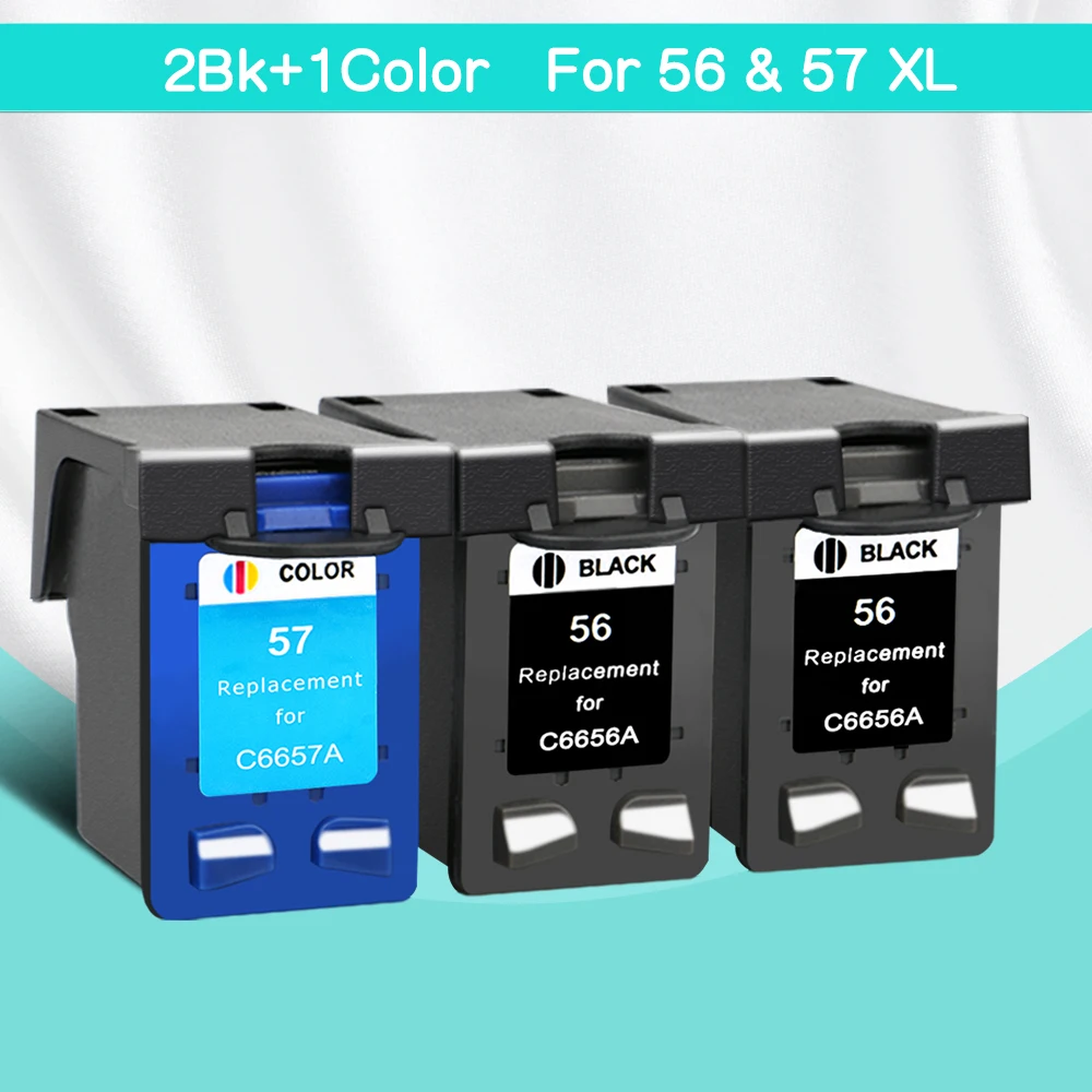 CMYK SUPPLIES 3pcs refillable For HP 56 57 Ink Cartridge for HP56 xl 57 ...