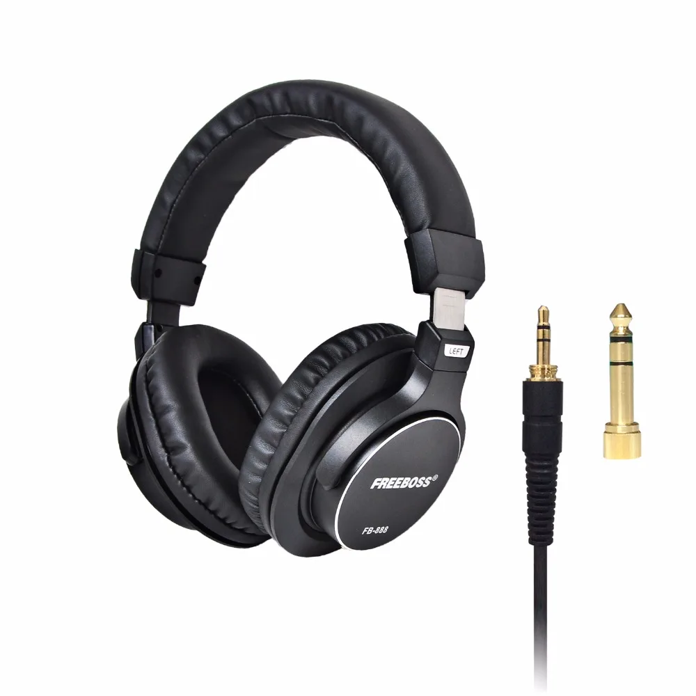 

FB-888 Over-ear Closed 45mm Drivers Single-side Detachable cable 3.5mm Plug 6.35mm Adapter Monitor Headphones Headband Headset
