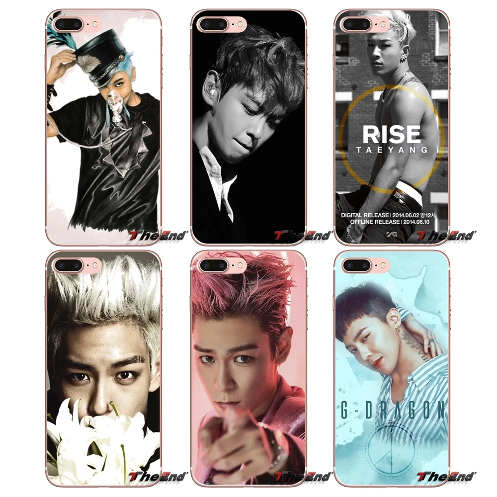 

For Samsung Galaxy S2 S3 S4 S5 MINI S6 S7 edge S8 S9 Plus Note 2 3 4 5 8 Coque Fundas Transparent TPU Cover Bag kpop bigbang top