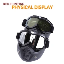 Горячие страйкбол Пейнтбол Очки с тактической маской мотоциклетный шлем езда на лыжах очки со съемной лицевой маской