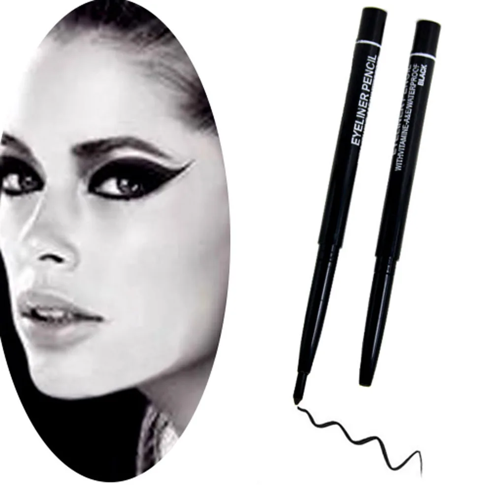 

Hot sale Black Eye Liner /Eyebrow Pencil Rotatable Waterproof Automatic Rotary Pencil For Eye/Eyebrow 2pcs/lot