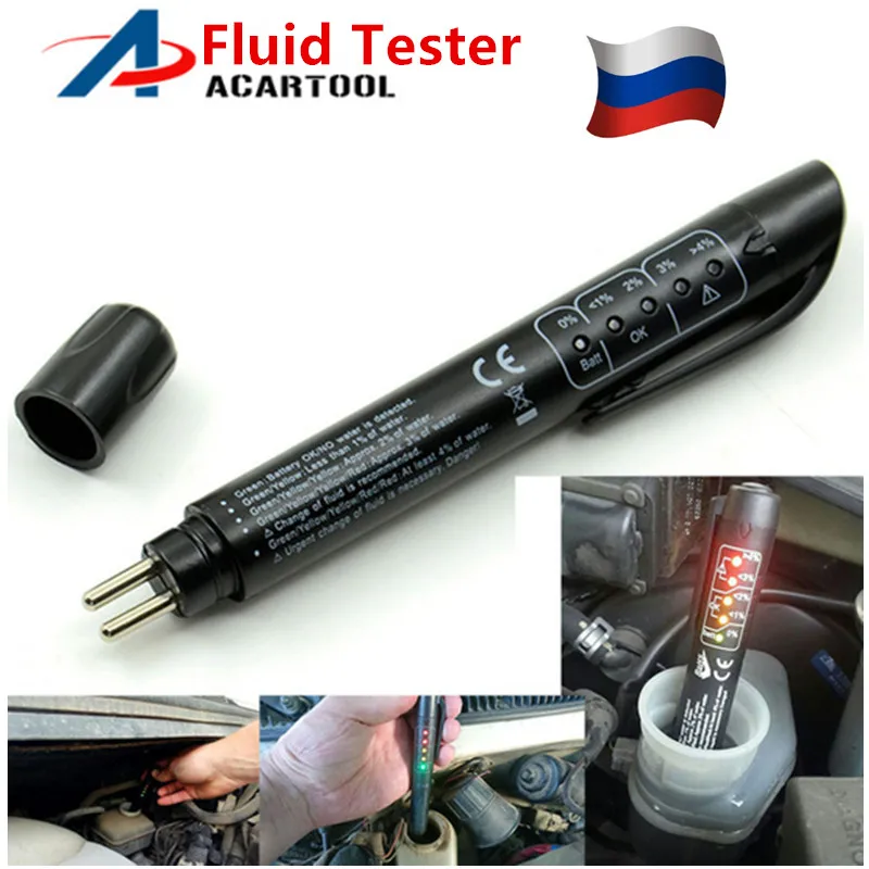 

High Quality Brake Fluid Detector 5LED Auto Diagnostic Tool for DOT3/DOT4 Vehicle Liquid Brake Fluid Tester Pen Free Shipping