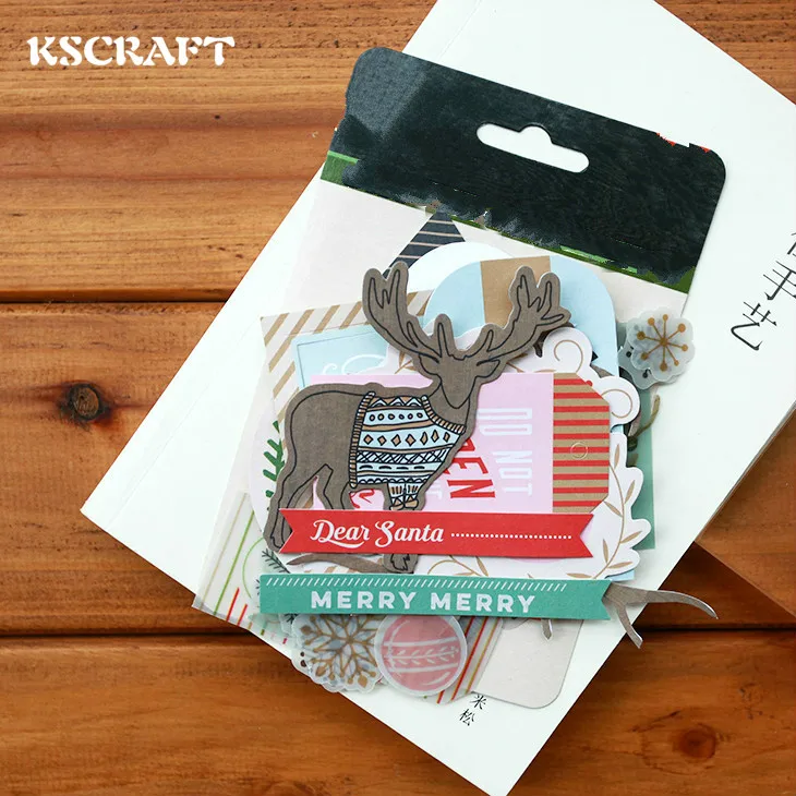 

KSCRAFT Acid Free Colorful Paper Pocket Cards for Scrapbooking DIY Projects/Photo Album/Card Making Crafts Merry Christmas