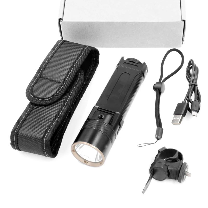 

USB Handy LED Flashlight Cree XM-L2 Rechargeable police LED Torch Bicycle Flash light with bike mount holster(2x18650)