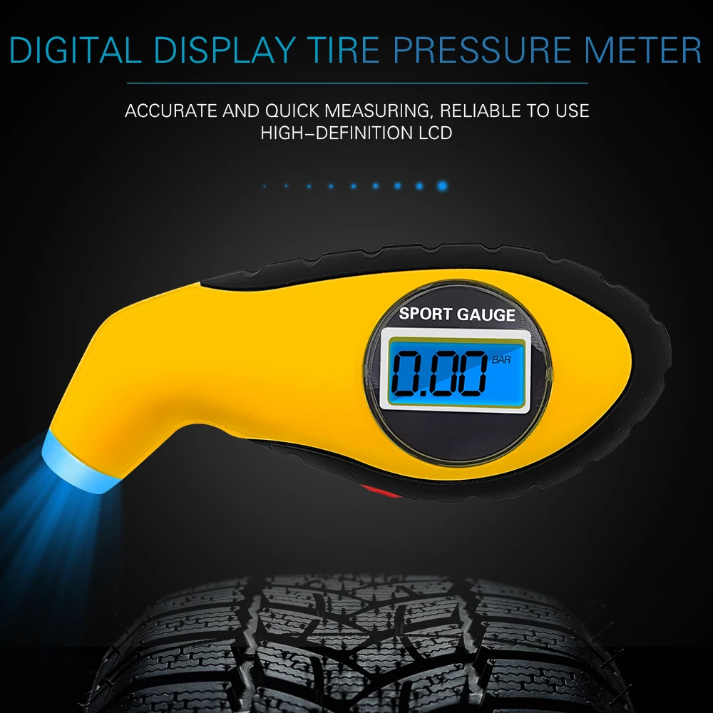 

Motorcycle Auto Car Security Diagnostic tool Tire Pressure Monitor Gauge Meter Manometer Barometers Tyre Tester LCD Digital