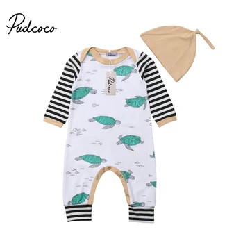 

2018 New Arrival Casual Newborn Baby Boys Turtle Cotton One Piece Jumpsuit Romper Outfits Clothes
