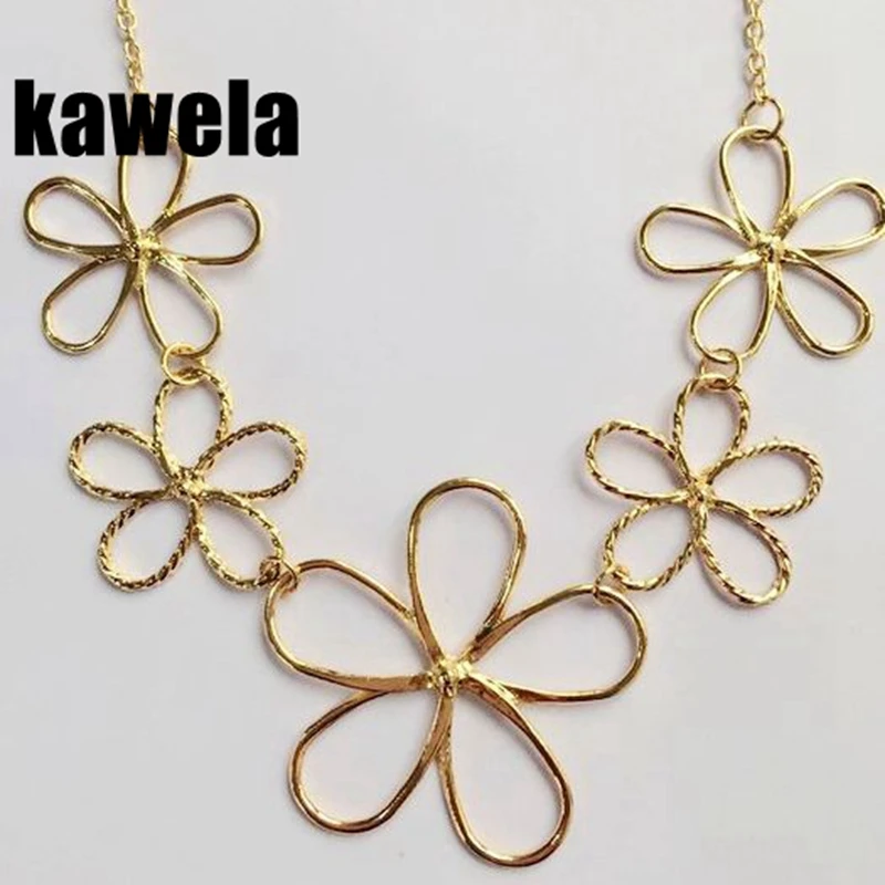 

Free Shipping Wholesale New-Fashion-Sweet Design Collar Metal Flower Necklace