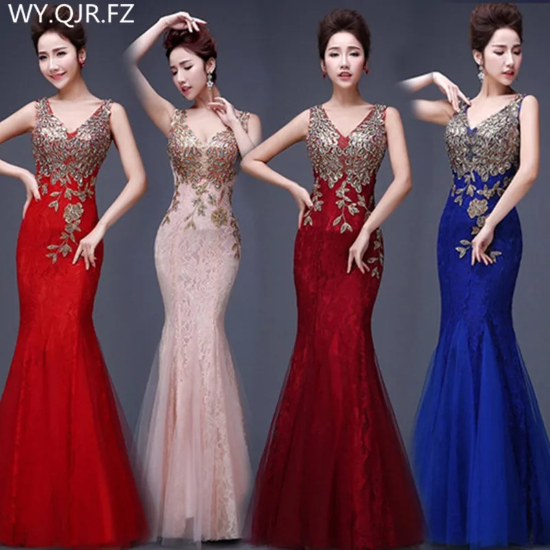 Jsj130j Bridal Wedding Party Toast Gown New Spring Summer Fishtail Jsj130j Bridal Wedding Party Toast Gown New Spring Summer Fishtail Dress 2018 Wine Long Lace Bridesmaid Dresses Whole