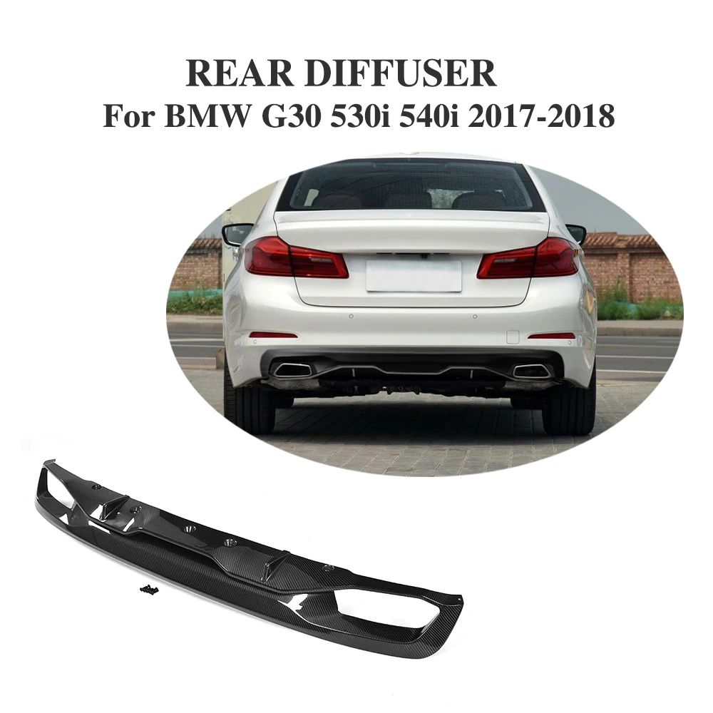 

Rear Bumper Diffuser Lip Carbon Fiber For BMW 5 Series G30 Standard Sedan 4 Door 530i 540i 17-18 dual exhaust one outlet